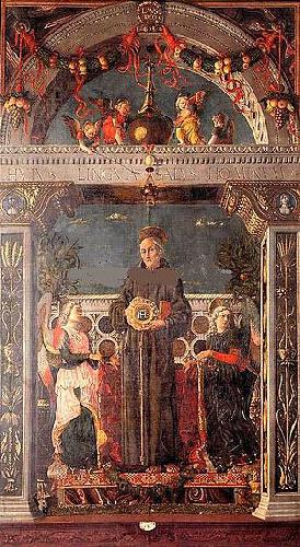 Andrea Mantegna Bernardino of Siena between Two Angels Sweden oil painting art